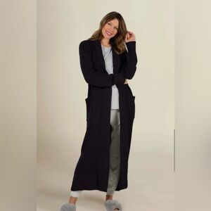 NWT Faceplant Dreams Plush Long Cardigan, Black, S/M